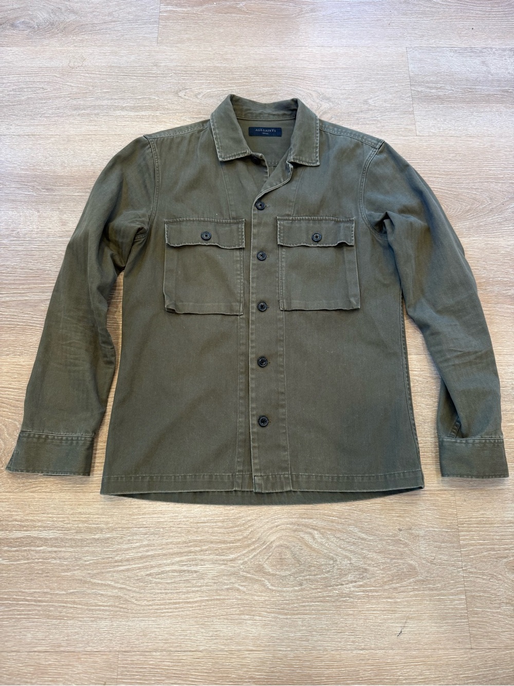 AllSaints Olive Green Military Field Jacket